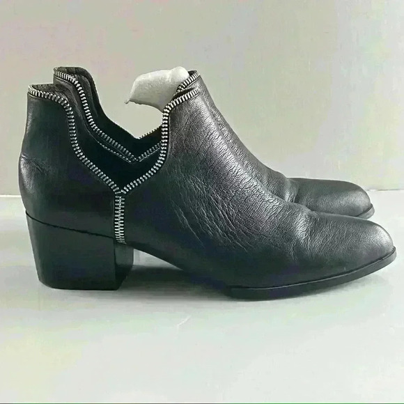 SENSO BLACK ANKLE POINTY LEATHER BLOCK HEEL  BOOTIES MADE IN ITALY SIZE 38 - Picture 11 of 12